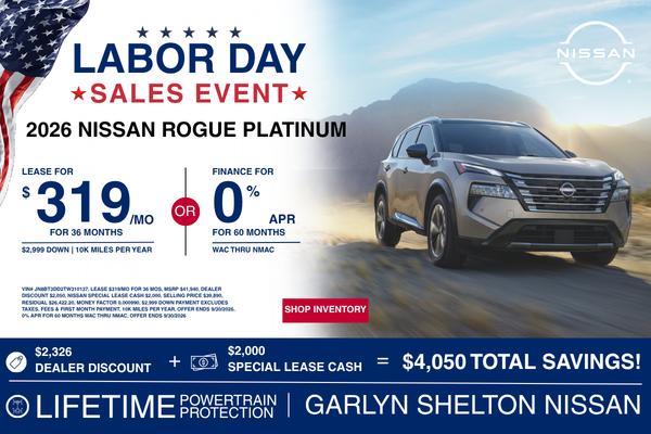 2026 Nissan Rogue Platinum Labor Day Sale 